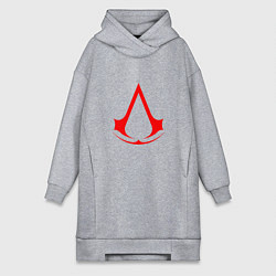 Женская толстовка-платье Red logo of assassins