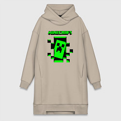 Женское худи-платье Minecraft the game of gamers, цвет: миндальный