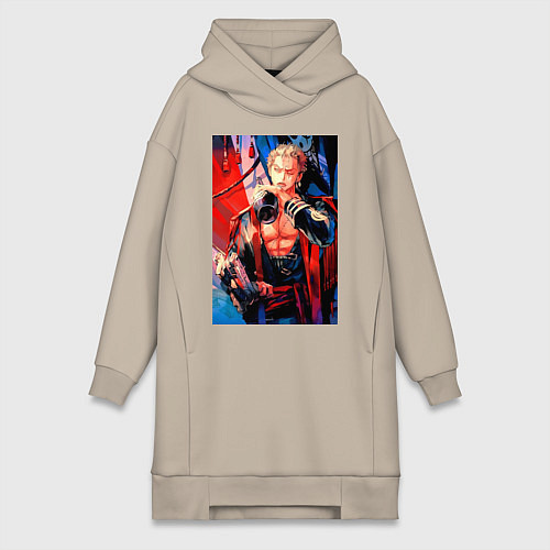 Женская толстовка-платье Ван-Пис Зоро Ророноа / Миндальный – фото 1