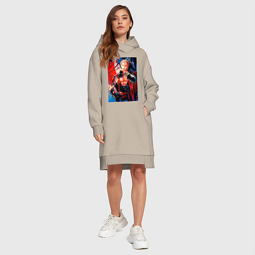 Женская толстовка-платье Ван-Пис Зоро Ророноа / Миндальный – фото 4