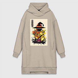 Женское худи-платье Этот замечательный мир Мэгумин, цвет: миндальный