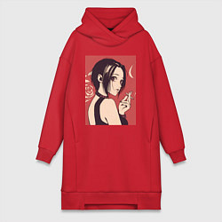 Женское худи-платье Нана Осаки Вокалистка, цвет: красный