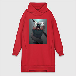 Женская толстовка-платье Магическая битва Тодзи Фусигуро мечник