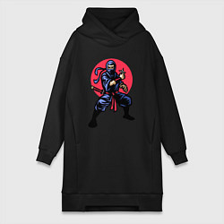 Женское худи-платье Warrior ninja, цвет: черный