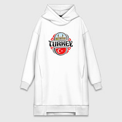 Женское худи-платье Turkey country, цвет: белый