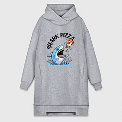Женское худи-платье Shark pizza - ai art fantasy, цвет: меланж