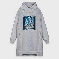 Женское худи-платье Human by chance - alpha by choice, цвет: меланж