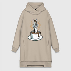 Женское худи-платье Skeletor coffee, цвет: миндальный