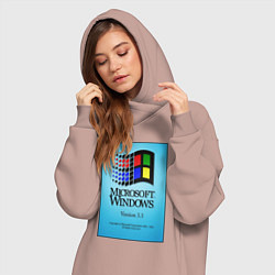 Женское худи-платье Windows 3, цвет: пыльно-розовый — фото 2