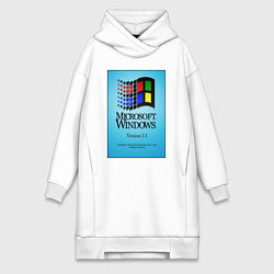 Женское худи-платье Windows 3, цвет: белый