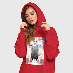 Женское худи-платье Эта фарфоровая кукла влюбилась, цвет: красный — фото 2