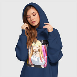 Женское худи-платье Эта фарфоровая кукла влюбилась, цвет: тёмно-синий — фото 2