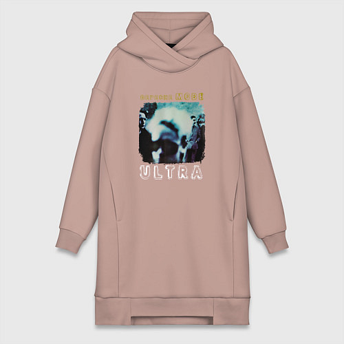 Женская толстовка-платье Depeche Mode - Ultra mode logo / Пыльно-розовый – фото 1