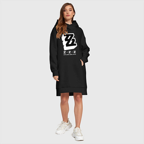 Женская толстовка-платье Zenless zone zero лого / Черный – фото 4