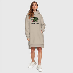 Женское худи-платье Крокодил - антибренд, цвет: миндальный — фото 2