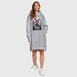 Женское худи-платье Модная кошечка из Нью-Йорка, цвет: меланж — фото 2