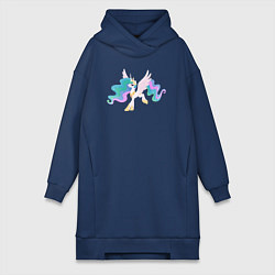 Женское худи-платье Принцесса Селестия из My Little Pony в кино, цвет: тёмно-синий