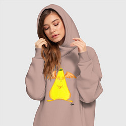 Женское худи-платье Что-то с крылышками, цвет: пыльно-розовый — фото 2