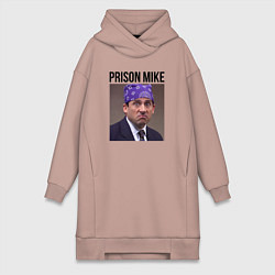 Женское худи-платье Prison mike Michael Scott - офис, цвет: пыльно-розовый