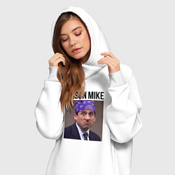 Женское худи-платье Prison mike Michael Scott - офис, цвет: белый — фото 2