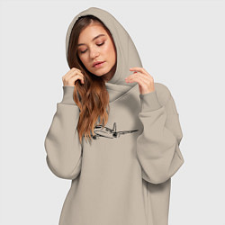 Женское худи-платье Суперджет-100 черный, цвет: миндальный — фото 2