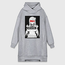 Женское худи-платье Senpai waifu, цвет: меланж