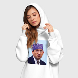 Женское худи-платье Michael Scott - Prison mike the office meme, цвет: белый — фото 2