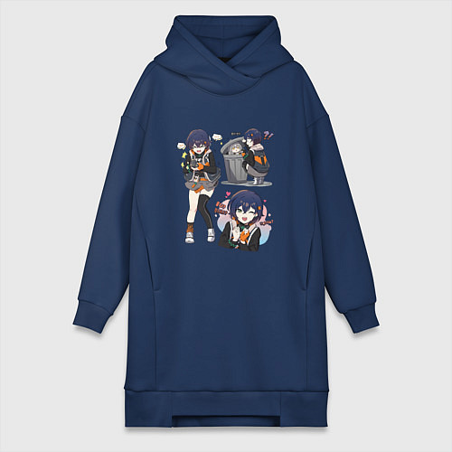 Женская толстовка-платье Такая разная Ellen Joe - Zenless zone / Тёмно-синий – фото 1