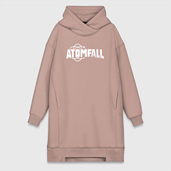 Женское худи-платье Atomfall logo, цвет: пыльно-розовый