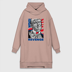 Женское худи-платье Месть Трампа, цвет: пыльно-розовый
