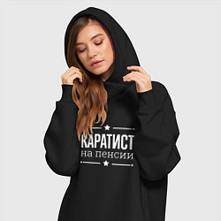 Женское худи-платье Каратист - на пенсии, цвет: черный — фото 2