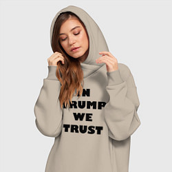 Женское худи-платье In Trump we trust - slogan, цвет: миндальный — фото 2