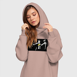 Женское худи-платье Бэнкси банановое чтиво, цвет: пыльно-розовый — фото 2