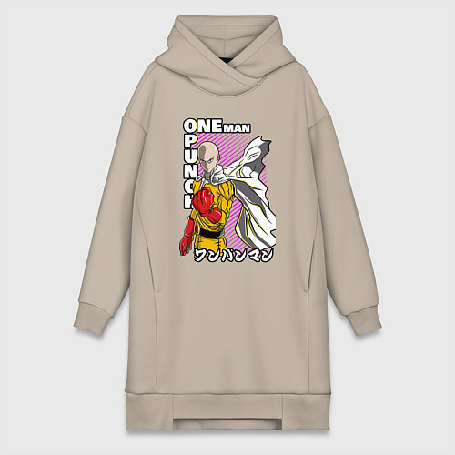 Женская толстовка-платье One-Punch Man Ванпанч / Миндальный – фото 1