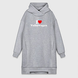 Женское худи-платье I love Volkswagen, цвет: меланж