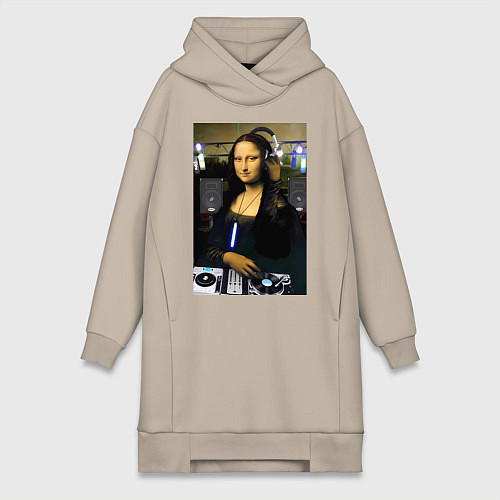 Женская толстовка-платье Мона Лиза диджей / Миндальный – фото 1