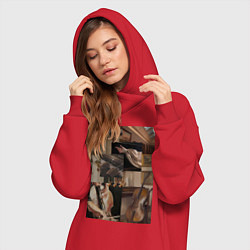 Женское худи-платье Музыка эстетика, цвет: красный — фото 2