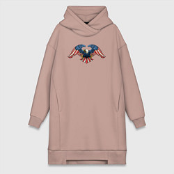 Женское худи-платье Орёл - USA, цвет: пыльно-розовый