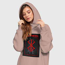 Женское худи-платье Berserk volume 1, цвет: пыльно-розовый — фото 2