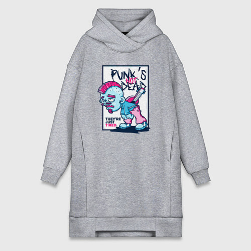 Женская толстовка-платье Панки не умерли они просто устали / Меланж – фото 1