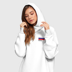 Женское худи-платье Россия карта и флаг, цвет: белый — фото 2