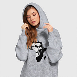 Женское худи-платье Обезьяна в Африке, цвет: меланж — фото 2