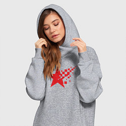 Женское худи-платье USSR pixel star, цвет: меланж — фото 2