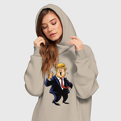Женское худи-платье Злой Трамп, цвет: миндальный — фото 2
