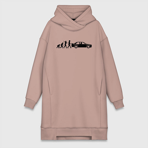 Женская толстовка-платье БМВ эволюция / Пыльно-розовый – фото 1