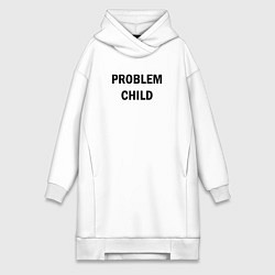 Женское худи-платье Problem child, цвет: белый