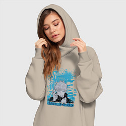 Женское худи-платье Jujutsu Kaisen Gojo расширение территории, цвет: миндальный — фото 2