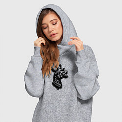 Женское худи-платье Хипстер жираф в очках, цвет: меланж — фото 2