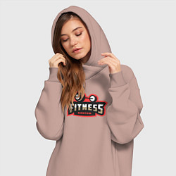 Женское худи-платье Sport fitness center, цвет: пыльно-розовый — фото 2