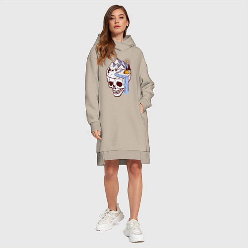 Женская толстовка-платье Dead camper / Миндальный – фото 4